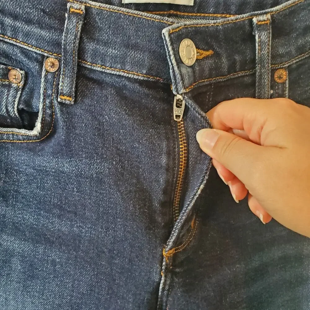 AGOLDE Sophie Mid Rise Skinny Dark Wash Blue Jeans Cabana Wash Size 26 Women's - Picture 9 of 16